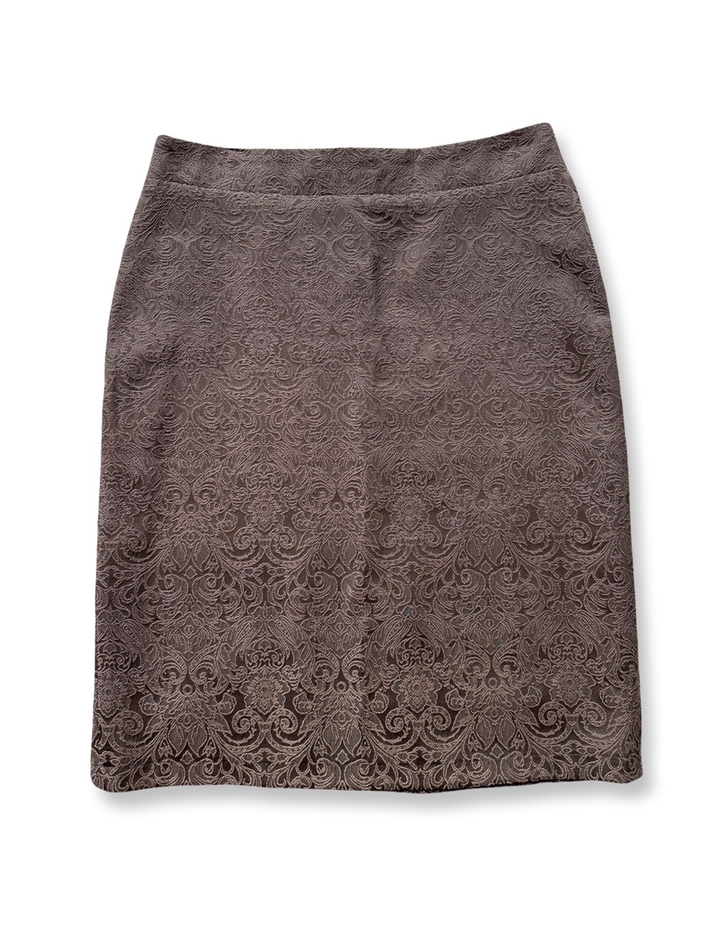 A & R Collection Women’s Jacquard Pencil Skirt Size 40 US 8/10 Brown